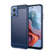 For Motorola Moto G34 Brushed Texture Carbon Fiber TPU Phone Case(Blue) - Motorola Cases by PMC TechLife | Online Shopping South Africa | PMC TechLife | Buy Now Pay Later Mobicred
