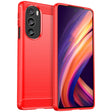For Motorola Edge 30 Pro Brushed Texture Carbon Fiber TPU Phone Case(Red) - Motorola Cases by PMC TechLife | Online Shopping South Africa | PMC TechLife | Buy Now Pay Later Mobicred