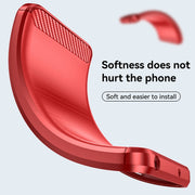 For Motorola Edge 30 Pro Brushed Texture Carbon Fiber TPU Phone Case(Red)