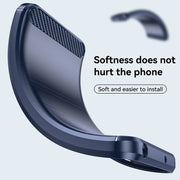 For Motorola Edge 30 Pro Brushed Texture Carbon Fiber TPU Phone Case(Blue)