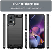 For Motorola Moto G Stylus 5G 2024 Brushed Texture Carbon Fiber TPU Phone Case(Black)