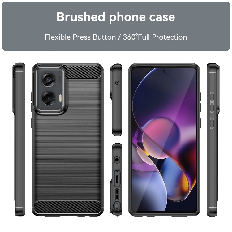 For Motorola Moto G Stylus 5G 2024 Brushed Texture Carbon Fiber TPU Phone Case(Black)