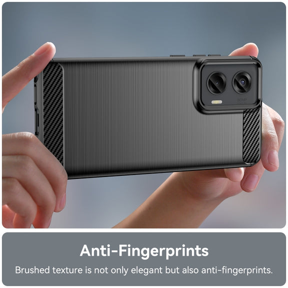 For Motorola Moto G Stylus 5G 2024 Brushed Texture Carbon Fiber TPU Phone Case(Black)