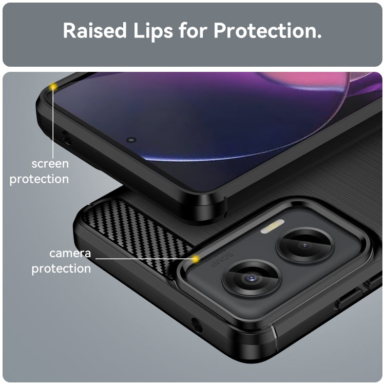 For Motorola Moto G Stylus 5G 2024 Brushed Texture Carbon Fiber TPU Phone Case(Black)