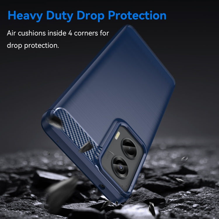 For Motorola Moto G Stylus 5G 2024 Brushed Texture Carbon Fiber TPU Phone Case(Blue)
