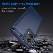 For Motorola Moto G Stylus 5G 2024 Brushed Texture Carbon Fiber TPU Phone Case(Blue)
