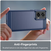 For Motorola Moto G Stylus 5G 2024 Brushed Texture Carbon Fiber TPU Phone Case(Blue)