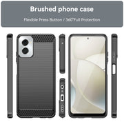For Motorola Moto G Power 2024 Brushed Texture Carbon Fiber TPU Phone Case(Black)