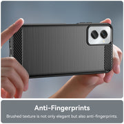 For Motorola Moto G Power 2024 Brushed Texture Carbon Fiber TPU Phone Case(Black)