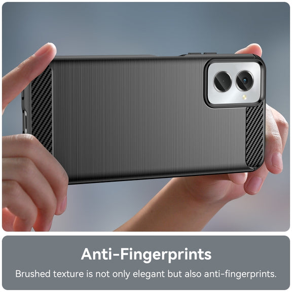 For Motorola Moto G Power 2024 Brushed Texture Carbon Fiber TPU Phone Case(Black)