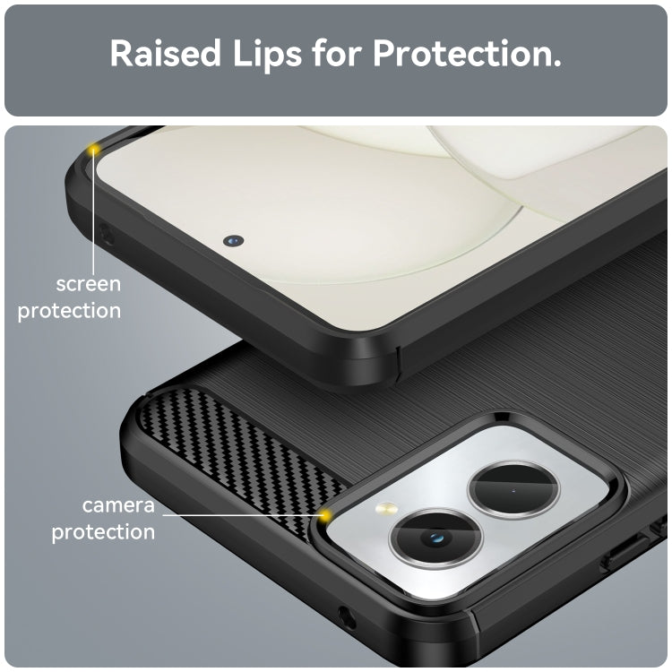 For Motorola Moto G Power 2024 Brushed Texture Carbon Fiber TPU Phone Case(Black)