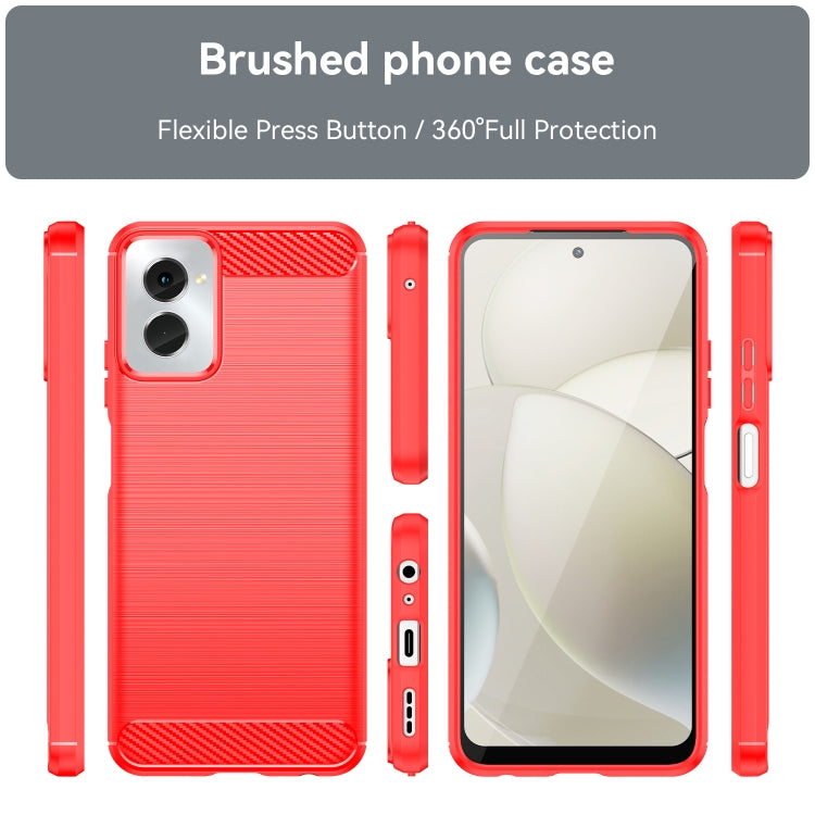 For Motorola Moto G Power 2024 Brushed Texture Carbon Fiber TPU Phone Case(Red)