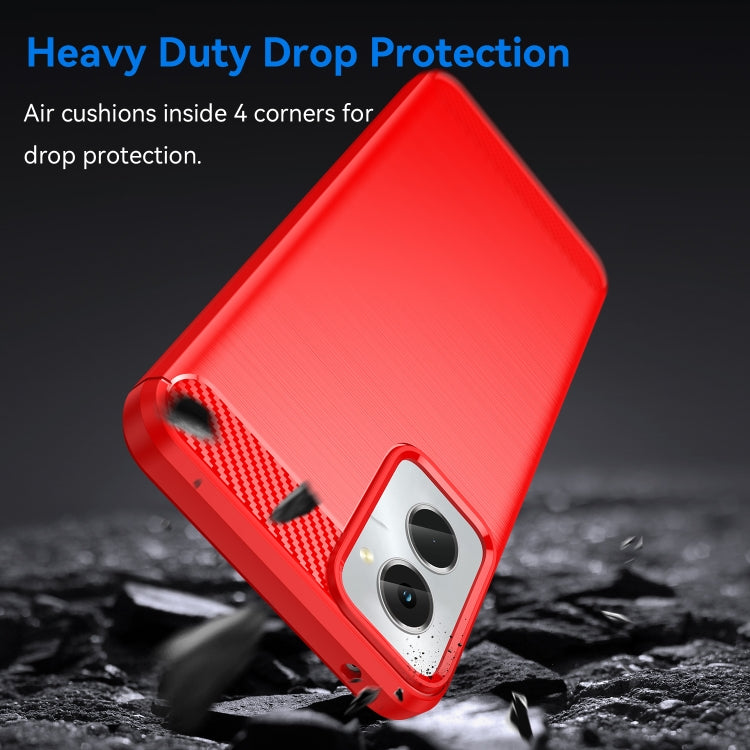 For Motorola Moto G Power 2024 Brushed Texture Carbon Fiber TPU Phone Case(Red)