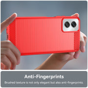For Motorola Moto G Power 2024 Brushed Texture Carbon Fiber TPU Phone Case(Red)