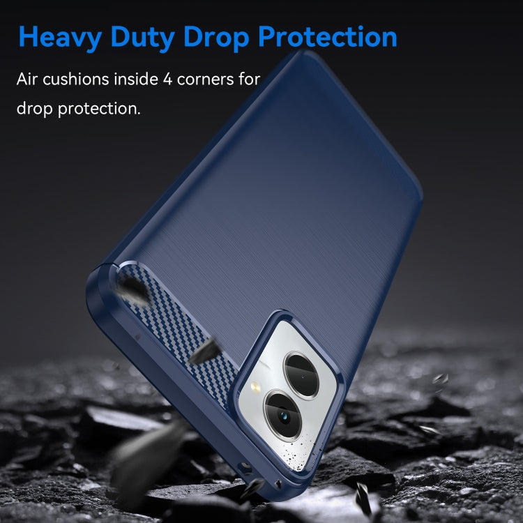 For Motorola Moto G Power 2024 Brushed Texture Carbon Fiber TPU Phone Case(Blue)