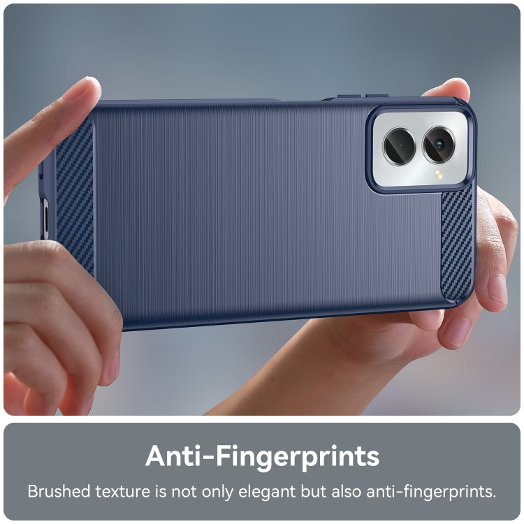 For Motorola Moto G Power 2024 Brushed Texture Carbon Fiber TPU Phone Case(Blue)