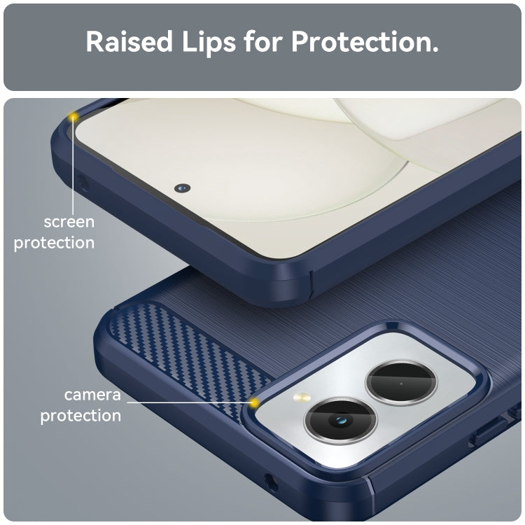 For Motorola Moto G Power 2024 Brushed Texture Carbon Fiber TPU Phone Case(Blue)