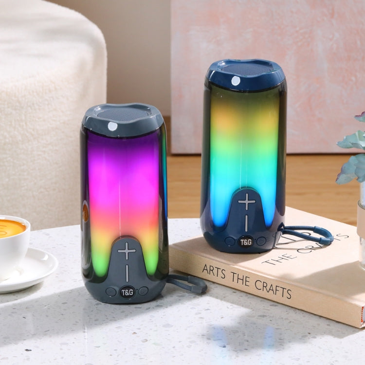 T&G TG651 Portable LED Wireless Bluetooth Speaker Outdoor TWS Subwoofer(Green)