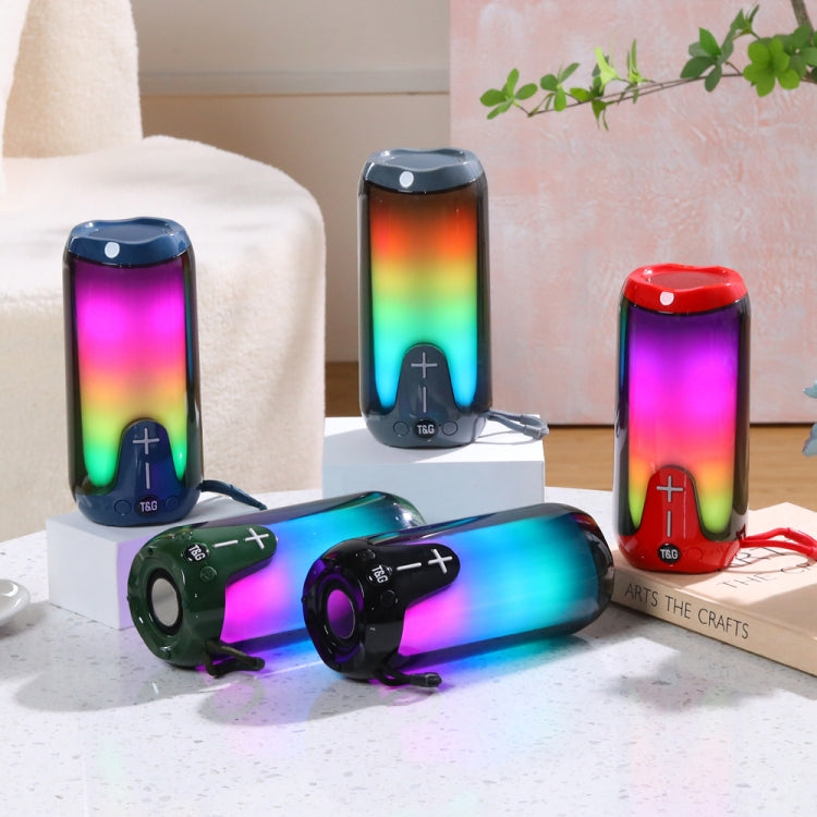 T&G TG651 Portable LED Wireless Bluetooth Speaker Outdoor TWS Subwoofer(Red)