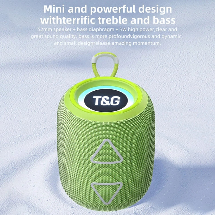 T&G TG655 Outdoor Portable TWS Wireless Bluetooth Speaker LED Light Stereo Subwoofer(Green)