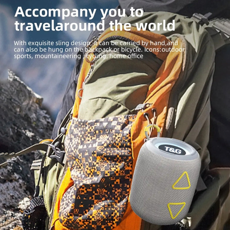 T&G TG655 Outdoor Portable TWS Wireless Bluetooth Speaker LED Light Stereo Subwoofer(Purple)