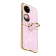 For Huawei P50 Pocket Plating Gradient Color Glitter Phone Case With Ring Holder(Pink) - Huawei Cases by PMC TechLife | Online Shopping South Africa | PMC TechLife | Buy Now Pay Later Mobicred