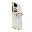 For Huawei P50 Pocket Plating Gradient Color Glitter Phone Case With Ring Holder(Silver) - Huawei Cases by PMC TechLife | Online Shopping South Africa | PMC TechLife | Buy Now Pay Later Mobicred