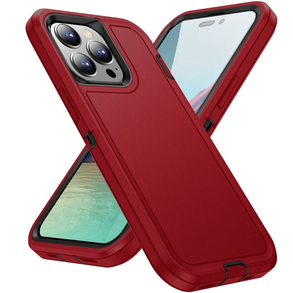 For iPhone 15 Pro Max Life Water-resistant Rugged Phone Case(Red + Black)