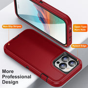 For iPhone 15 Pro Max Life Water-resistant Rugged Phone Case(Red + Black)