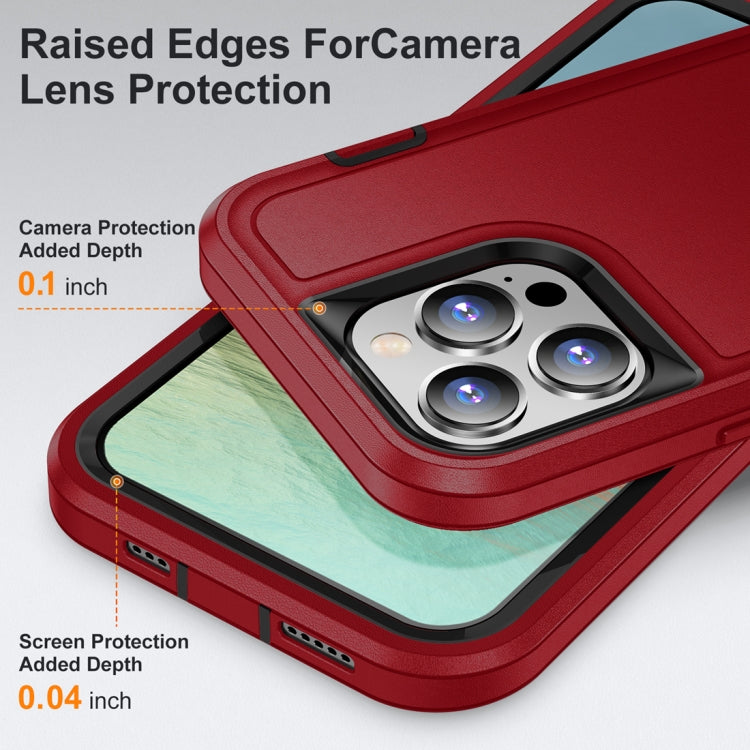 For iPhone 15 Pro Max Life Water-resistant Rugged Phone Case(Red + Black)