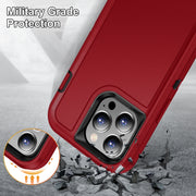 For iPhone 15 Pro Max Life Water-resistant Rugged Phone Case(Red + Black)
