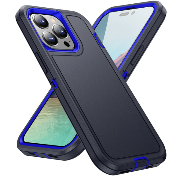 For iPhone 15 Pro Max Life Water-resistant Rugged Phone Case(Dark Blue + Royal Blue)