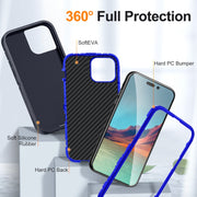 For iPhone 15 Pro Max Life Water-resistant Rugged Phone Case(Dark Blue + Royal Blue)