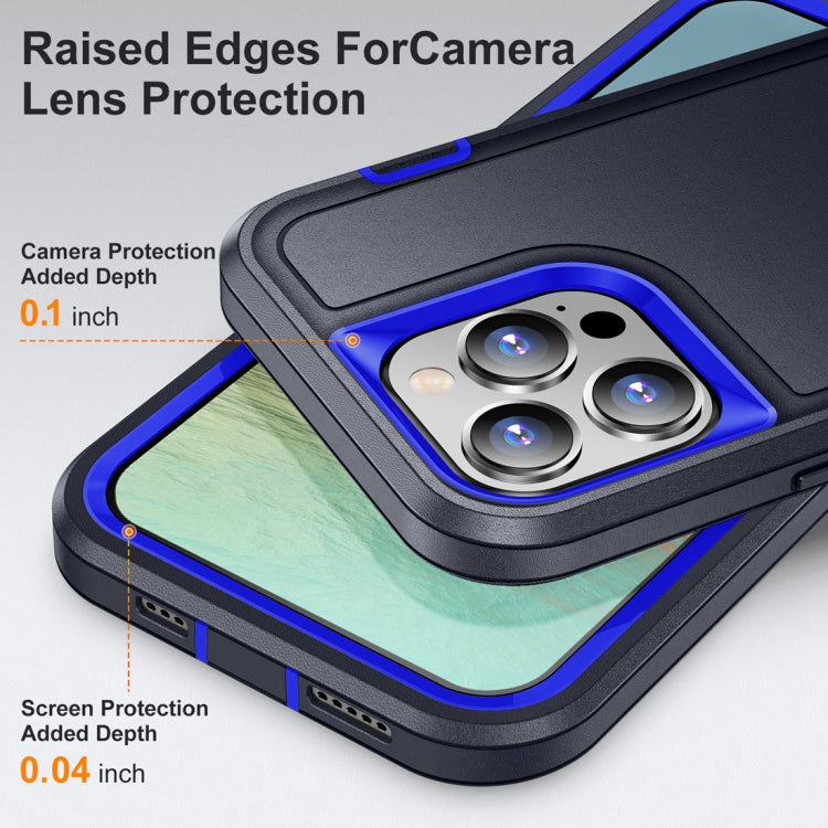 For iPhone 15 Pro Max Life Water-resistant Rugged Phone Case(Dark Blue + Royal Blue)