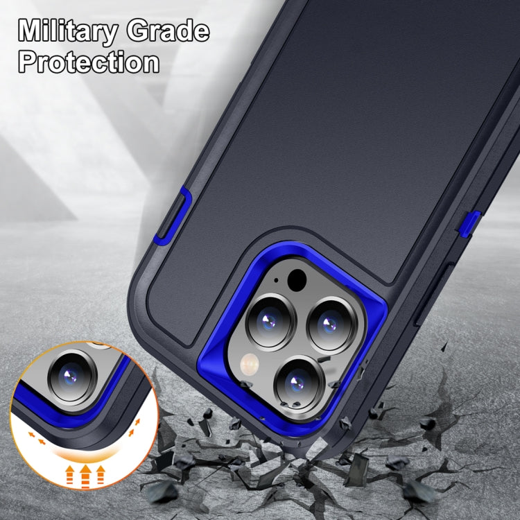 For iPhone 15 Pro Max Life Water-resistant Rugged Phone Case(Dark Blue + Royal Blue)
