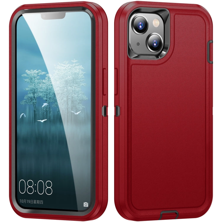 For iPhone 15 Life Water-resistant Rugged Phone Case(Red + Black)