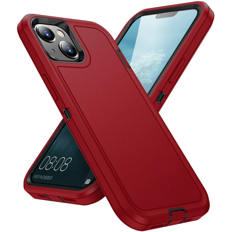 For iPhone 15 Life Water-resistant Rugged Phone Case(Red + Black)