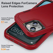 For iPhone 15 Life Water-resistant Rugged Phone Case(Red + Black)