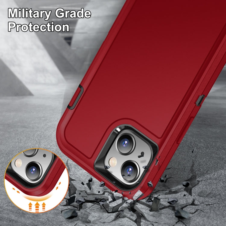 For iPhone 15 Life Water-resistant Rugged Phone Case(Red + Black)