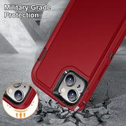 For iPhone 15 Life Water-resistant Rugged Phone Case(Red + Black)