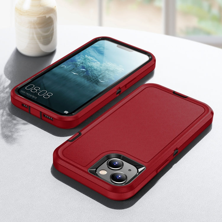 For iPhone 15 Life Water-resistant Rugged Phone Case(Red + Black)