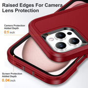 For iPhone 16 Pro Max Life Water-resistant Rugged Phone Case(Red + Black)