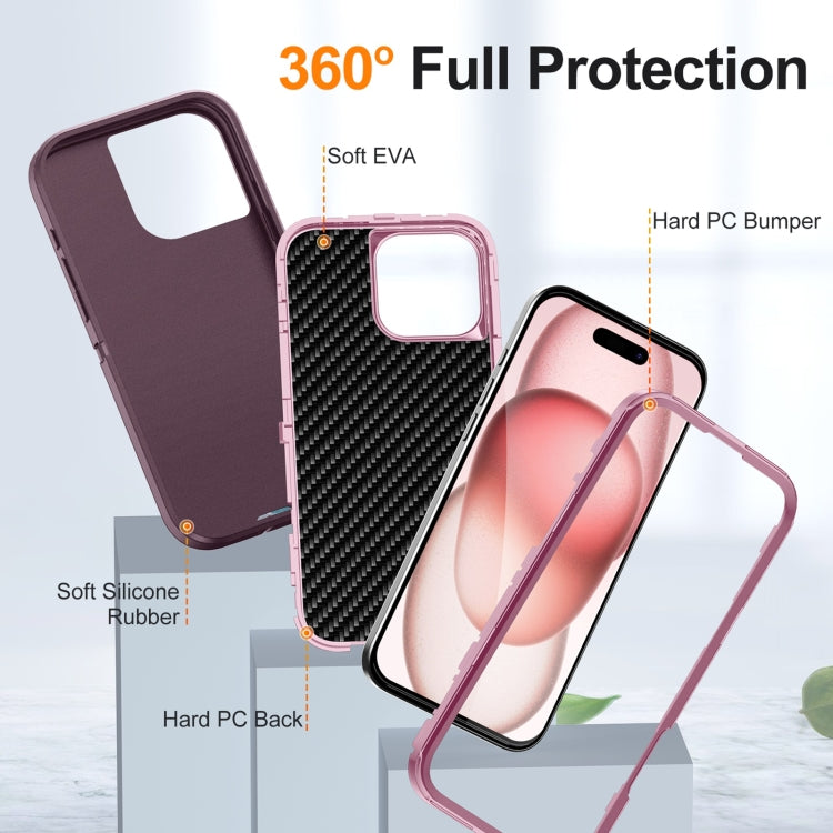 For iPhone 16 Pro Max Life Water-resistant Rugged Phone Case(Purple + Pink)