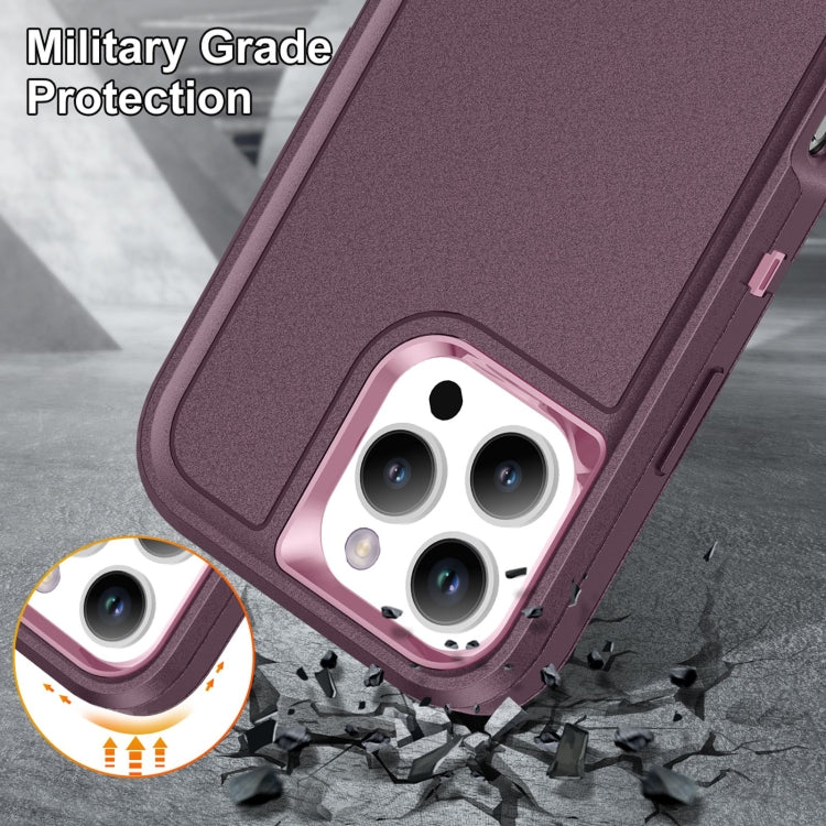 For iPhone 16 Pro Max Life Water-resistant Rugged Phone Case(Purple + Pink)