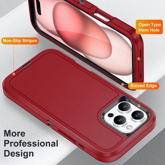 For iPhone 16 Pro Life Water-resistant Rugged Phone Case(Red + Black)