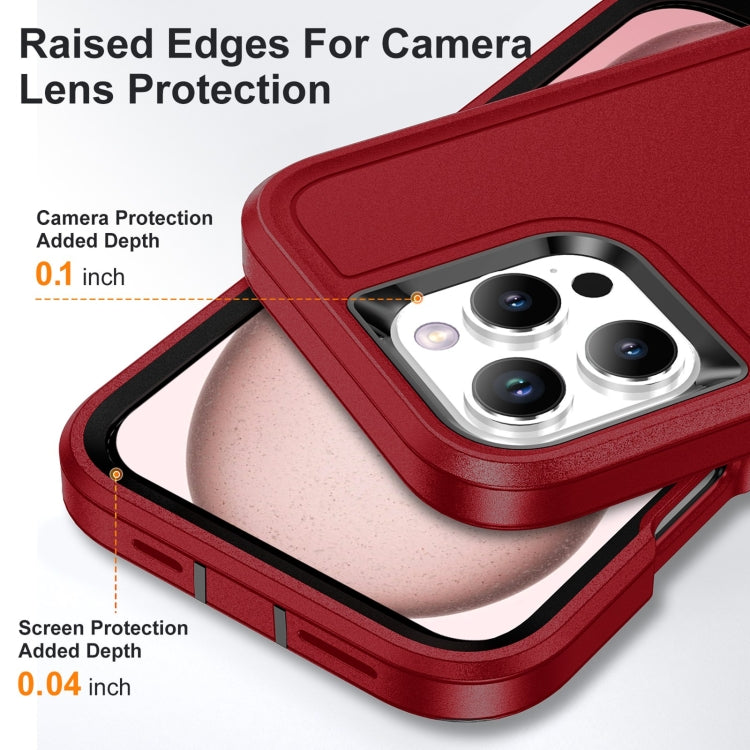For iPhone 16 Pro Life Water-resistant Rugged Phone Case(Red + Black)