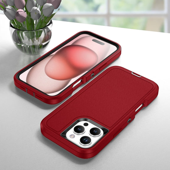 For iPhone 16 Pro Life Water-resistant Rugged Phone Case(Red + Black)