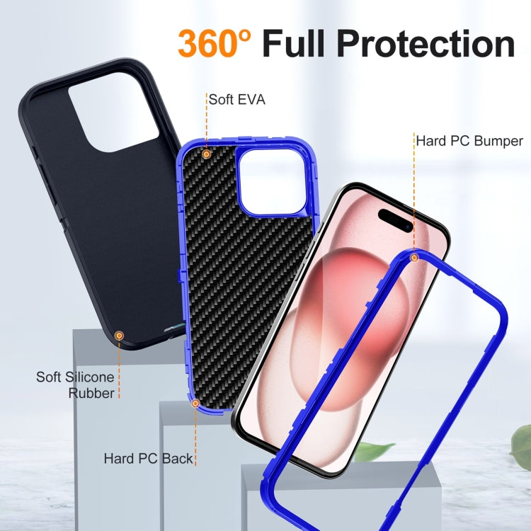 For iPhone 16 Pro Life Water-resistant Rugged Phone Case(Dark Blue + Royal Blue)