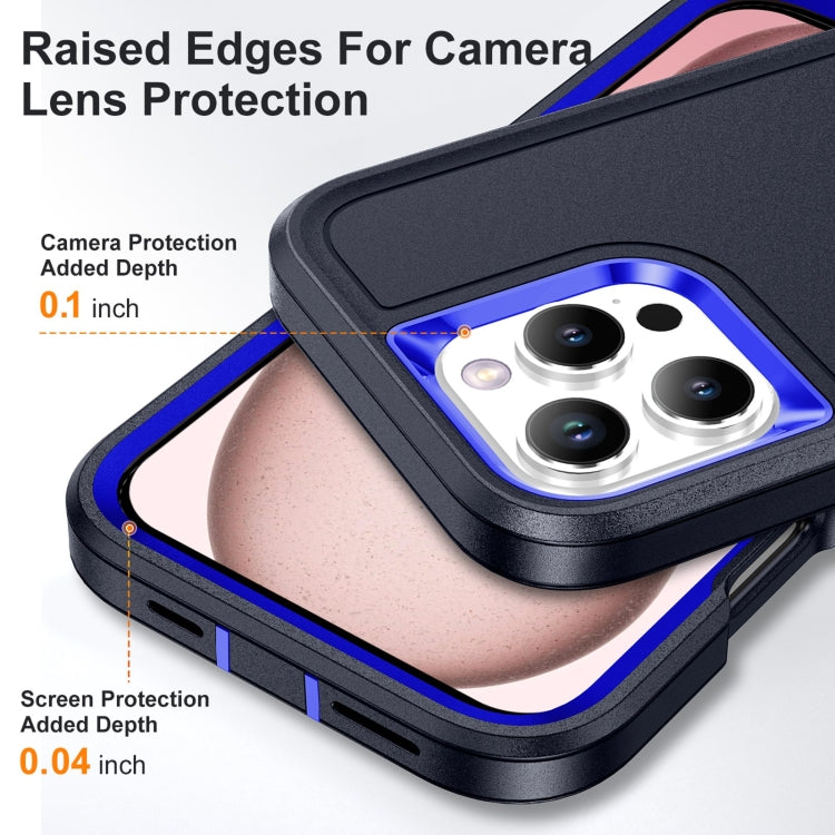 For iPhone 16 Pro Life Water-resistant Rugged Phone Case(Dark Blue + Royal Blue)