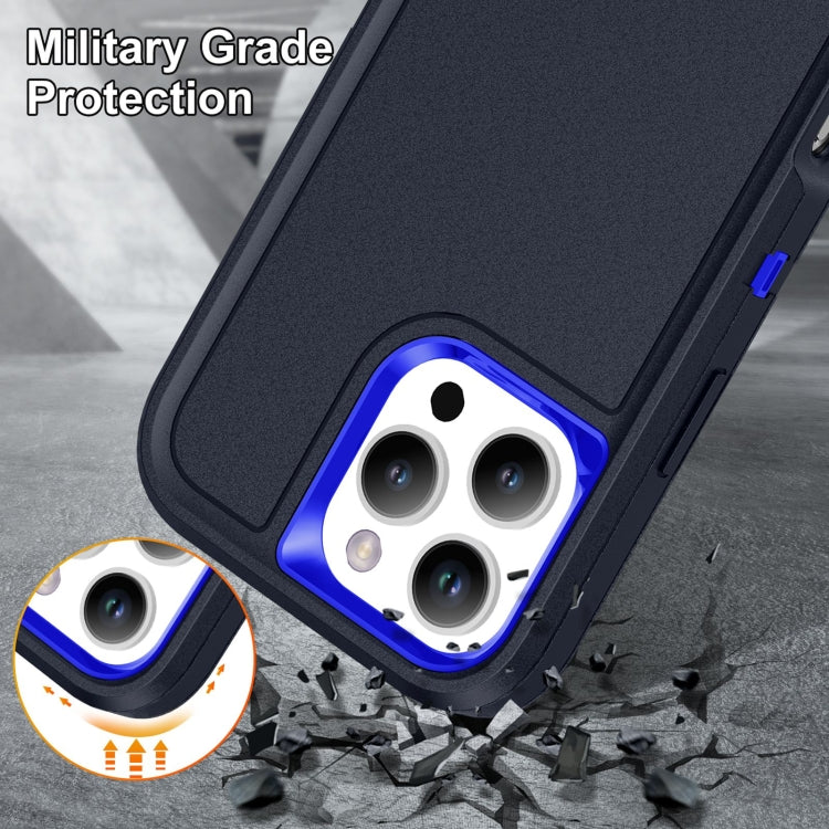 For iPhone 16 Pro Life Water-resistant Rugged Phone Case(Dark Blue + Royal Blue)